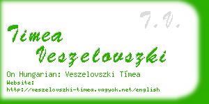 timea veszelovszki business card